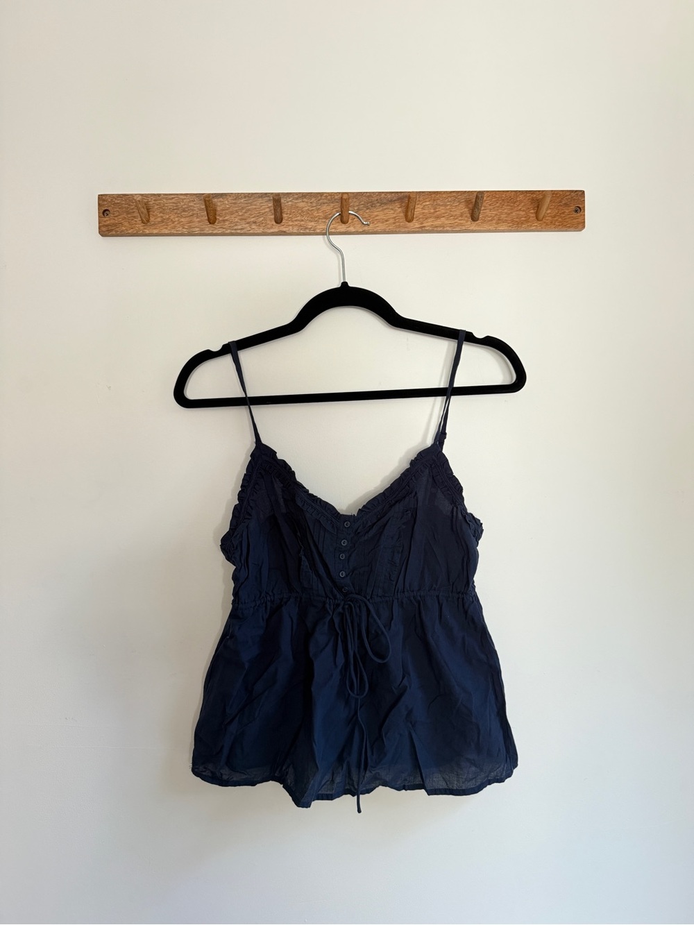 Brandy Melville Navy Lace-Trim Spaghetti Strap Cami